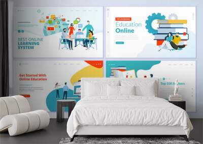 set of web page design templates for e-learning, online education, e-book. modern vector illustratio Wall mural