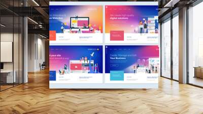 Set of website template designs. Modern vector illustration concepts of web page design for website and mobile website development. Easy to edit and customize. Wall mural