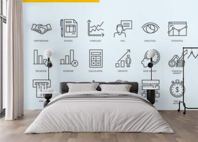 Thin line icons set. Icons for business, finance, m-banking.     Wall mural