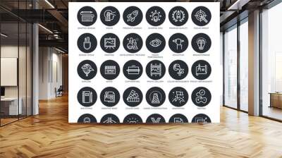 Thin line web icons collection for graphic design, creative thinking, art and media, design process. Wall mural