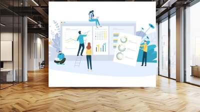 Vector illustration concept of business strategy and planning. Creative flat design for web banner, marketing material, business presentation, online advertising. Wall mural