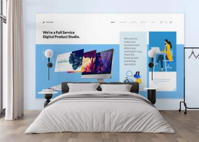 Website template design. Modern vector illustration concept of web page design for website and mobile website development. Easy to edit and customize. Wall mural