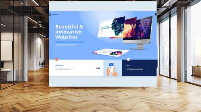 Website template design. Modern vector illustration concept of web page design for website and mobile website development. Easy to edit and customize. Wall mural