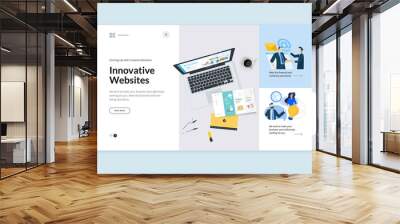 Website template design. Modern vector illustration concept of web page design for website and mobile website development. Easy to edit and customize. Wall mural