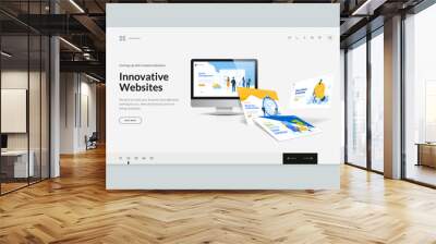 Website template design. Modern vector illustration concept of web page design for website and mobile website development. Easy to edit and customize. Wall mural