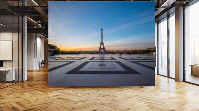 A view of the Eiffel Tower from Palais de Chaillot, Paris, France Wall mural