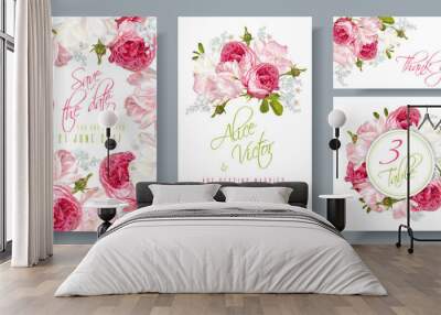 rose wedding invitation Wall mural