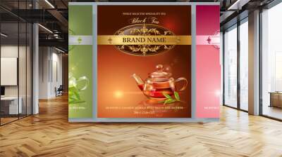 Tea packaging banners Wall mural