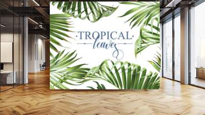 Tropical leaves web banner Wall mural