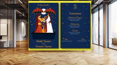 Indian wedding invitation template vector illustration  Wall mural