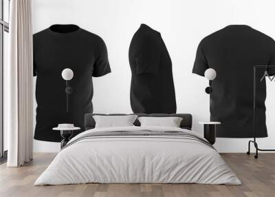 Realistic black T-shirt mockup design Wall mural