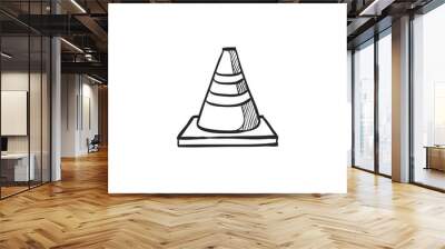 Sketch icon - Road sign cone Wall mural