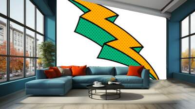 thunder halftone hand drawn  color vector illustration Wall mural