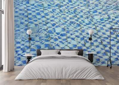 a blue and white checkered pattern in a pool Wall mural