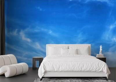 blue sky background with white clouds, nature cloud blue sky background. Wall mural