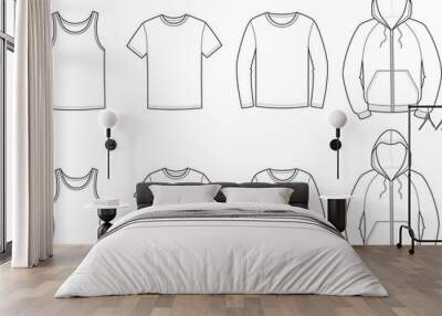 Vector illustration of casual clothes. Sport style Wall mural