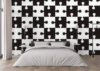 Vector illustration of seamless pattern with puzzle Wall mural