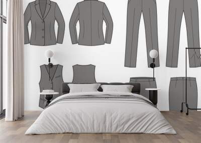 Vector illustration of women's business wear Wall mural