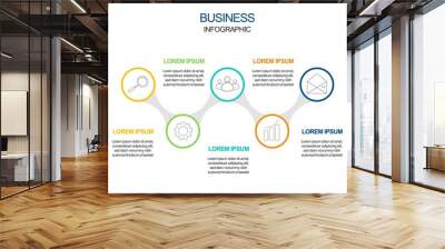 Business data visualization. timeline infographic icons designed for abstract background template Wall mural