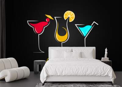 cocktail summer party design menu background Wall mural