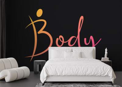 Letter B logo. Body logo on black background Wall mural