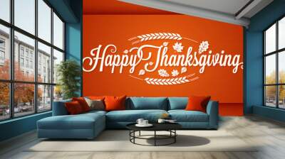 Thanksgiving vintage card lettering background Wall mural