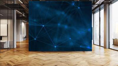 Abstract futuristic - technology with polygonal shapes on dark blue background. Design digital technology concept. 3d illustration. Wall mural