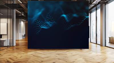 Abstract futuristic -  technology with polygonal shapes on dark blue background.  Design digital technology concept. Wall mural