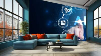 AI Learning and Artificial Intelligence Concept. Business, modern technology, internet and networking concept. Wall mural