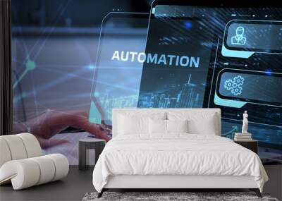 Automation Software concept as an innovation.  Business, Technology, Internet and network concept. Wall mural