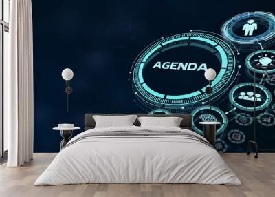 Business, Technology, Internet and network concept. Businessman with agenda word. Wall mural