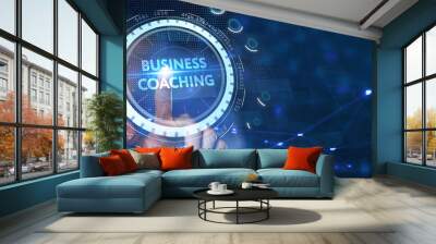 Business, Technology, Internet and network concept. Coaching mentoring education business training development E-learning concept. Wall mural