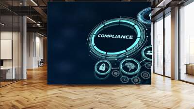 Business, Technology, Internet and network concept. Compliance Rules Law Regulation Policy. Wall mural