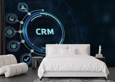 Business, Technology, Internet and network concept. CRM Customer Relationship Management. Wall mural