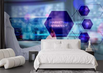 Business, Technology, Internet and network concept. Digital Marketing content planning advertising strategy concept. Wall mural