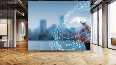 Business, Technology, Internet and network concept. IPV6 abbreviation. Modern technology concept. 3d illustration Wall mural