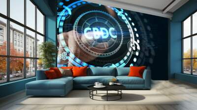 CBDC Central Bank Digital Currency Concept. 3d illustration Wall mural