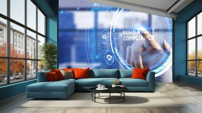 Compliance rules regulation policy law. Business, Technology, Internet and network concept. Wall mural