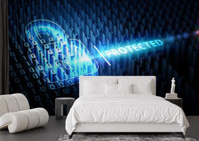 Cyber security data protection business technology privacy concept. 3d illustration Wall mural