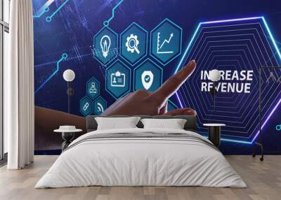 Increase revenue concept. Business, Technology, Internet and network concept. Wall mural