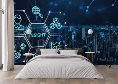 INSIGHT inscription, successful business concept. Business, Technology, Internet and network concept Wall mural