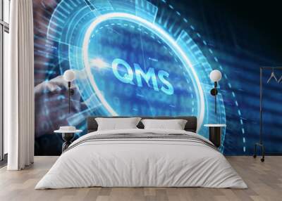 Quality management system business and industrial technology concept. QMS. Wall mural