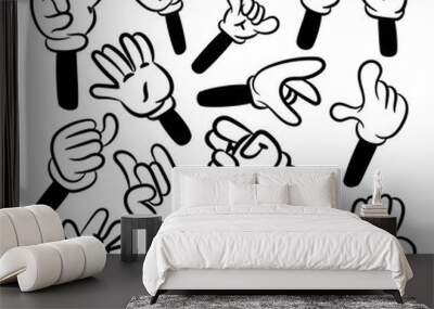 Cartoon Hand Line Hand Drawn Style. Vector Illustration	  Wall mural