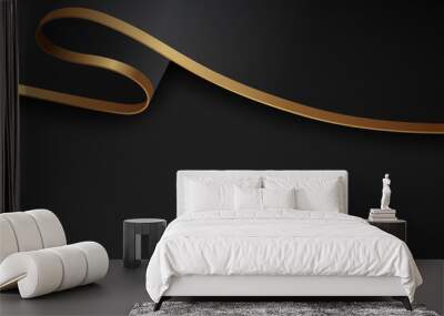 Luxury Gold Background with black metal texture in 3d abstract style Wall mural