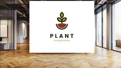 simple plant logo design illustration Wall mural