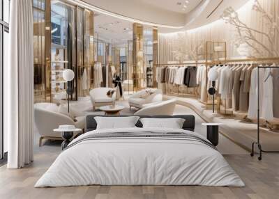 The chic interior of a luxury clothing store Wall mural