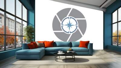 Compass Camera Logo Icon Design Wall mural