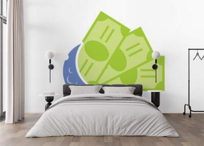 Moon Money Logo Icon Design Wall mural