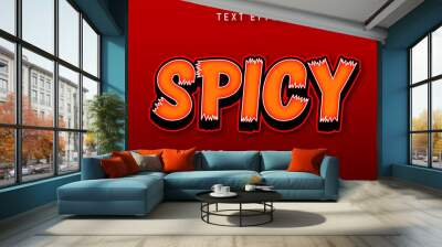 spicy text effect editable vector file text design vector Wall mural