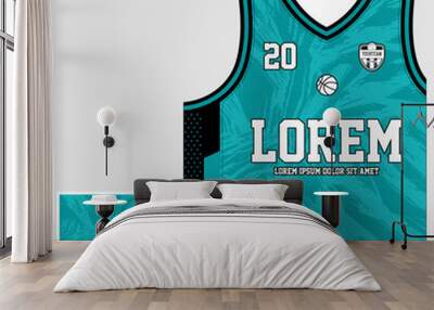 green sublimation basketball jersey template Wall mural